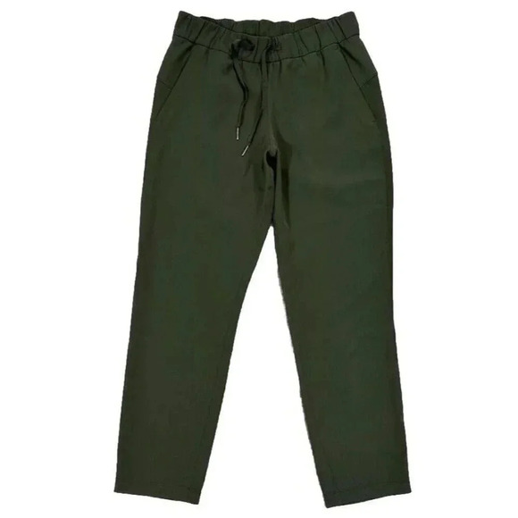Lululemon On the Fly Crop Pants Women’s Size 4 Casual Dark Olive - Picture 3 of 8